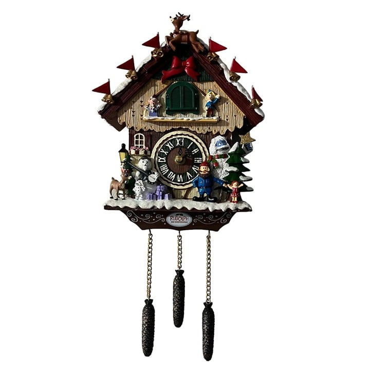 Bradford Exchange Rudolph the Red Nosed Reindeer Clock Cuckoo 50th Anniversary