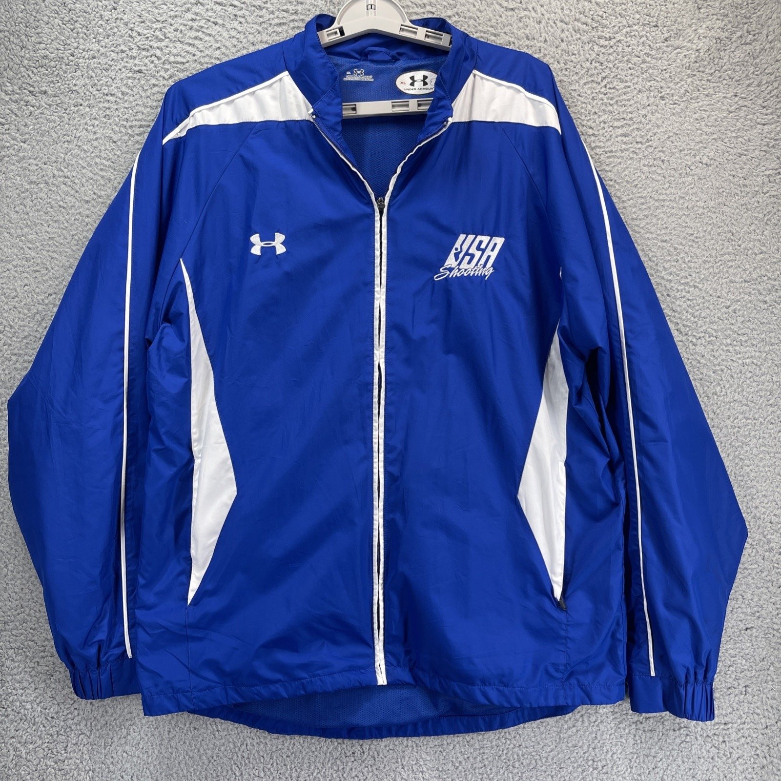 USA Shooting Under Armour Jacket X Large Blue Loose Full Zip Olympics Olympian