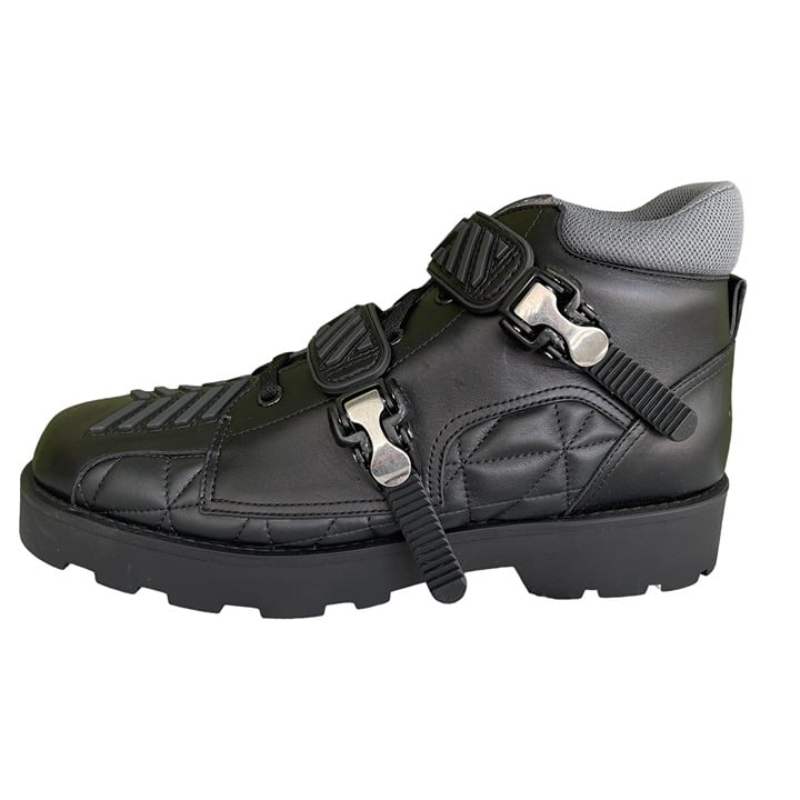 Gucci 718665 Black Leather Quebec Hi-top Calf Men's Sneakers Shoe, Size G 11