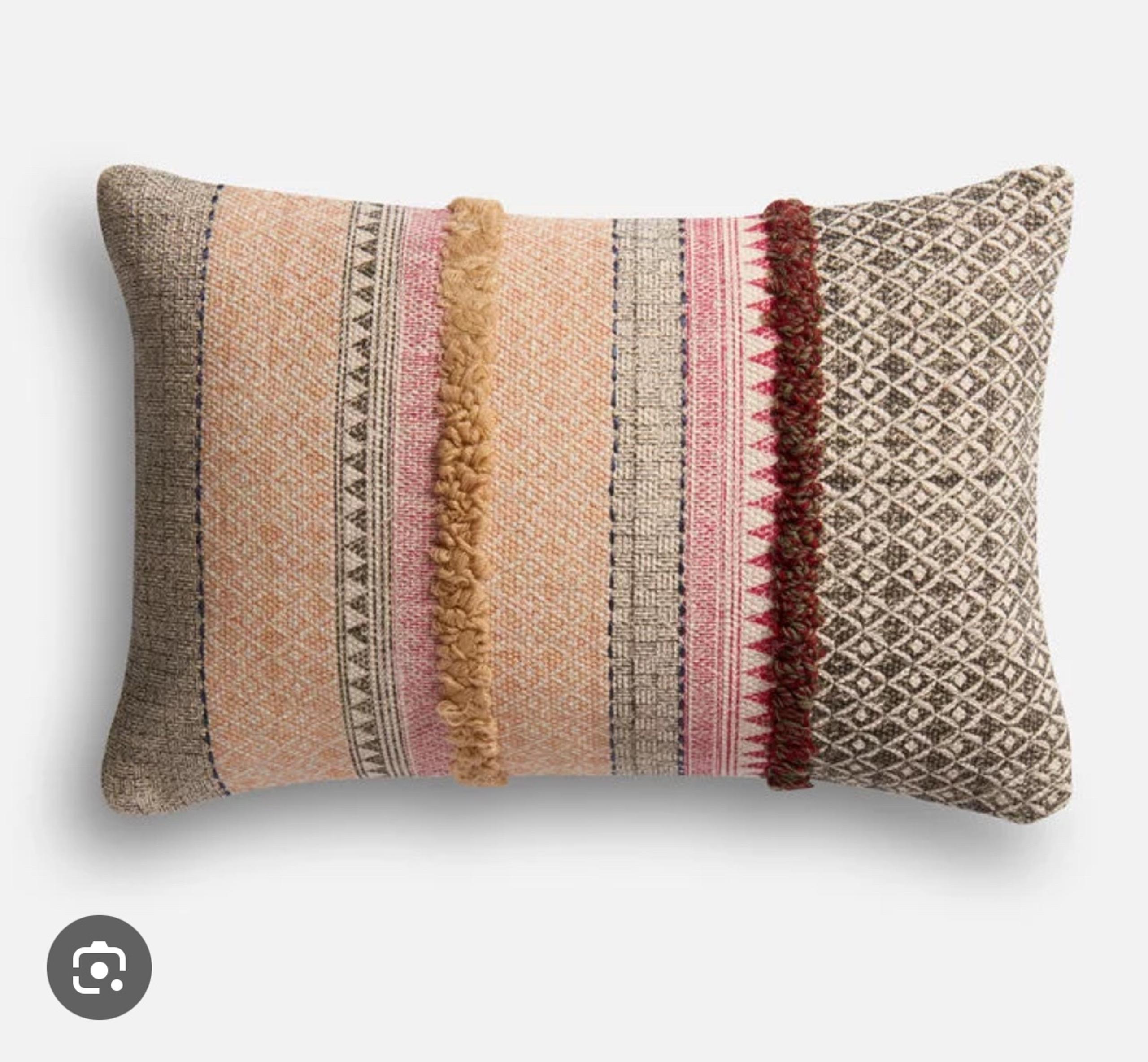 Magnolia Home Joanna Gaines Lumbar Pillow Loloi BOHO 21"x13" Woven