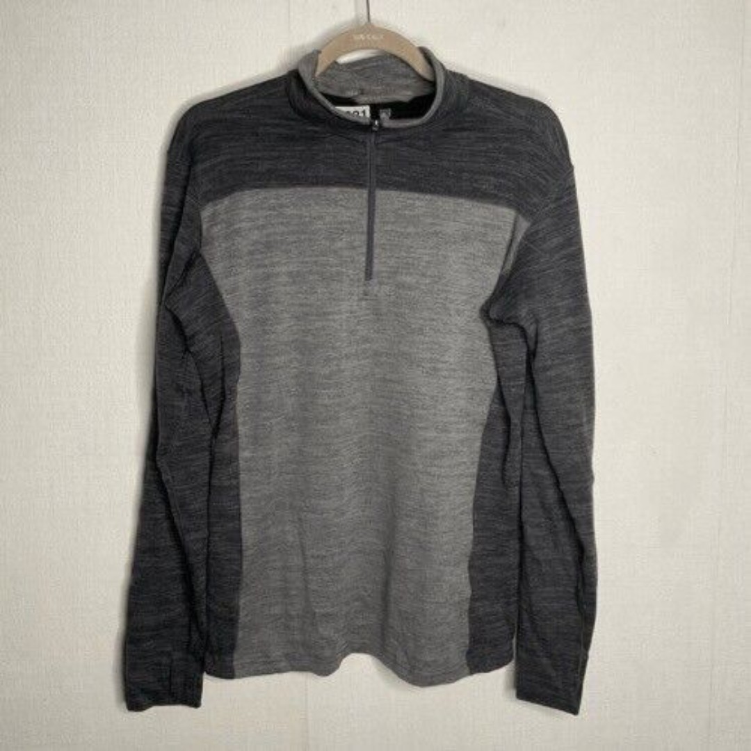 Kuhl 1/4 Zip Ryzer Baselayer Long Sleeve T-Shirt Top Men Size M Heathered Gray