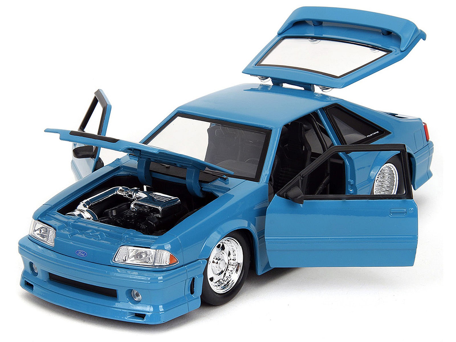 1989 Ford Mustang GT Blue with Black Hood Stripes "Fast & Furious" Series 1/24 D