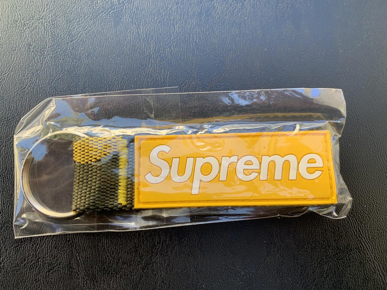 Supreme Box Logo Webbing Keychain Opener Bicolor Yellow Camo SS23 BRAND NEW