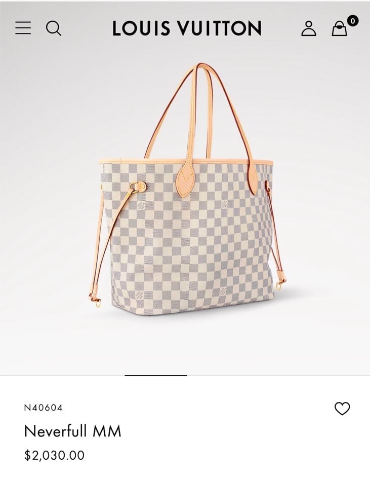 Authentic Louis Vuitton Azur Damier Neverfull MM Ballerine