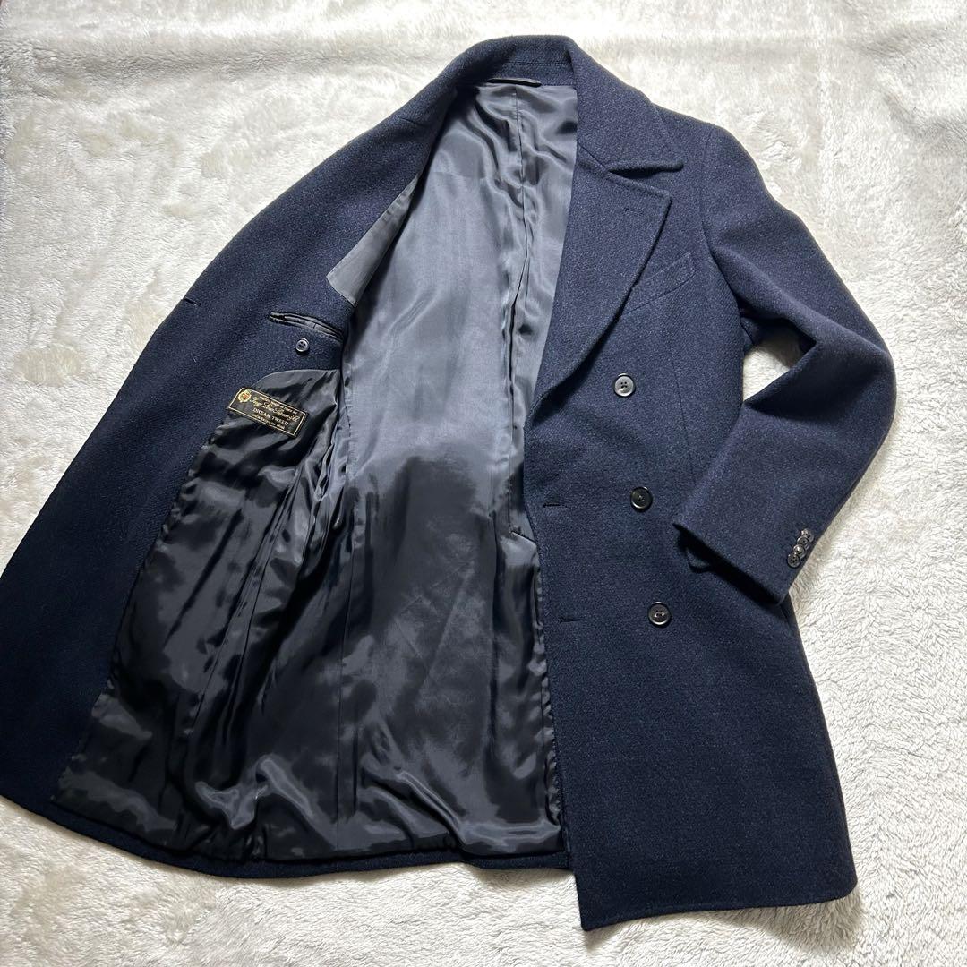 Universal Language x Loro Piana Navy Wool Double-Breasted Coat