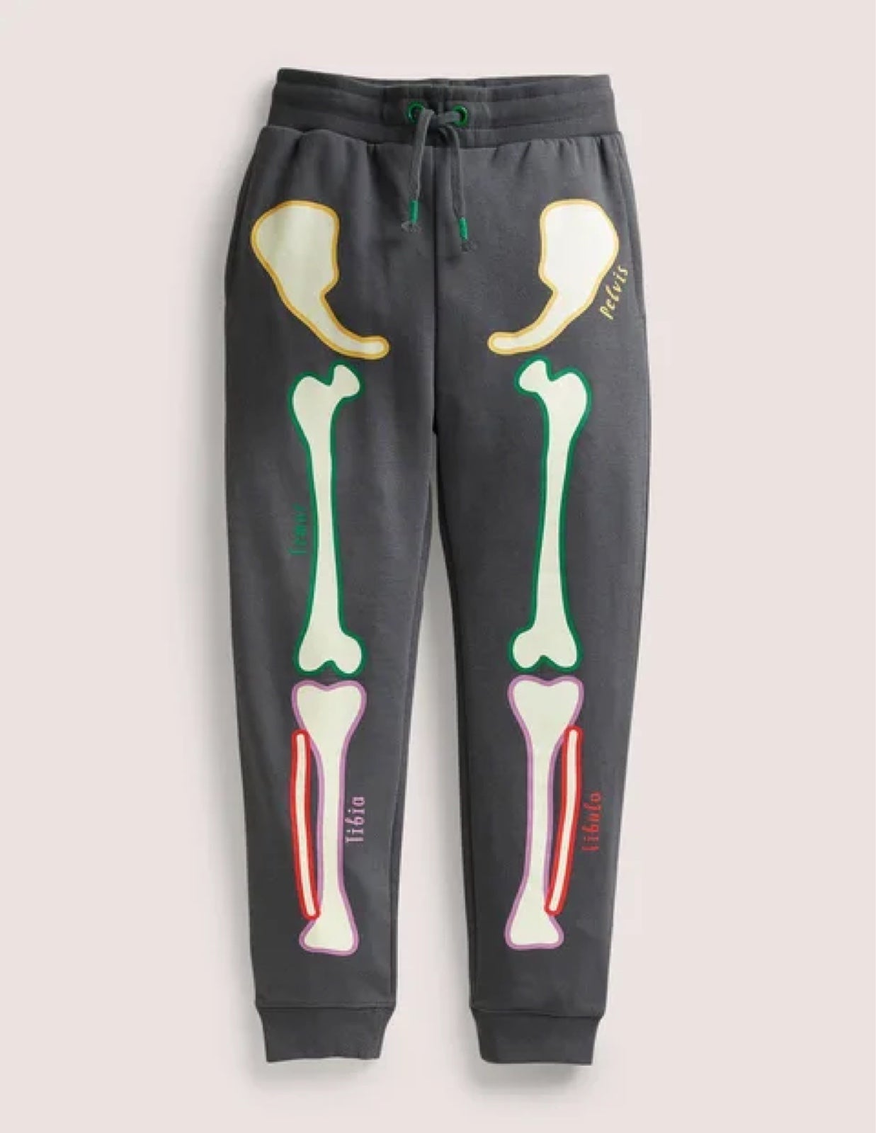 Mini Boden Glow in the Dark Skeleton Joggers