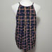 Stitch Fix Alice Blue navy baroque chain print satin tank size medium
