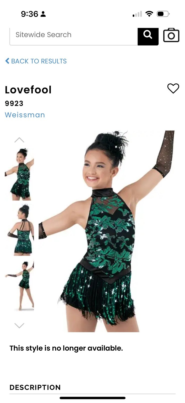 Weissman, MC, Dance Costume 
Mock neck