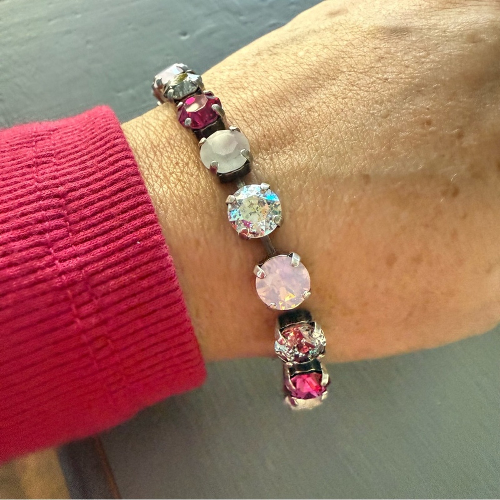 Sabika LIKE Silver Tone Tennis Statement Bracelet