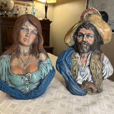 Holland Mold Pirate and Wench Ceramic Busts