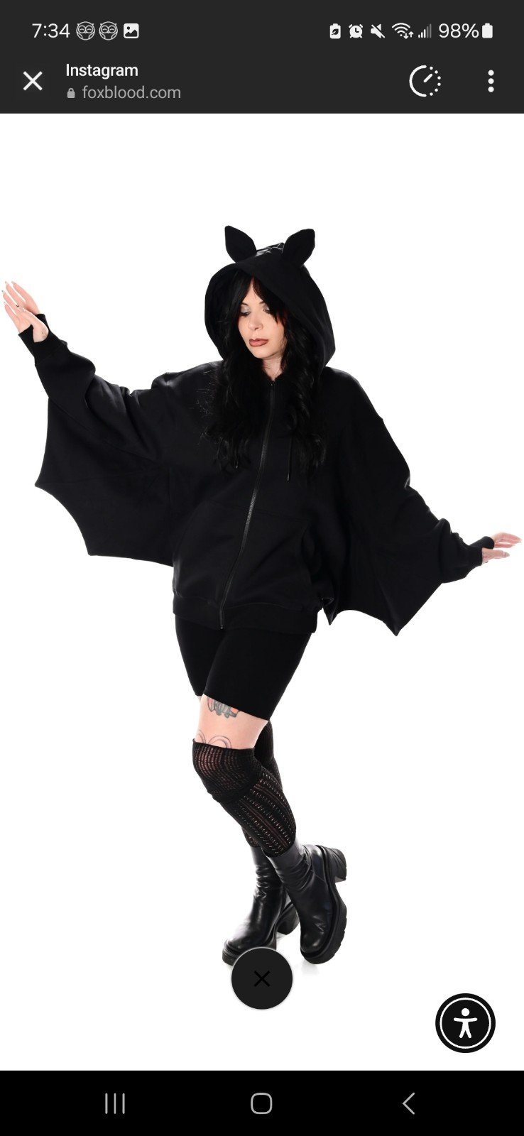 SOLD OUT Foxblood bat hoodie size M/L