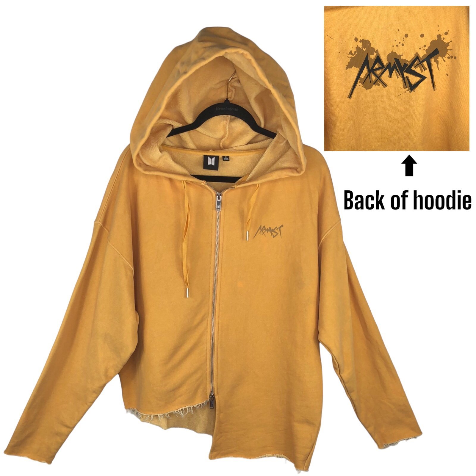 ARMYst Zip-Up Hoody by Jungkook BTS Mustard Guk Yellow ARTIST OFFICIAL MERCH