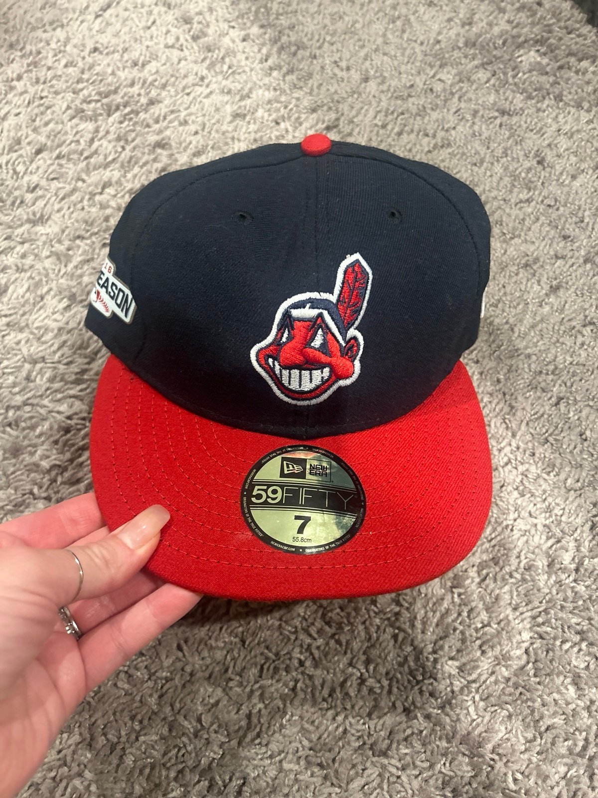 New Era Cleveland Indians chief wahoo 2016 postseason official on field cap
