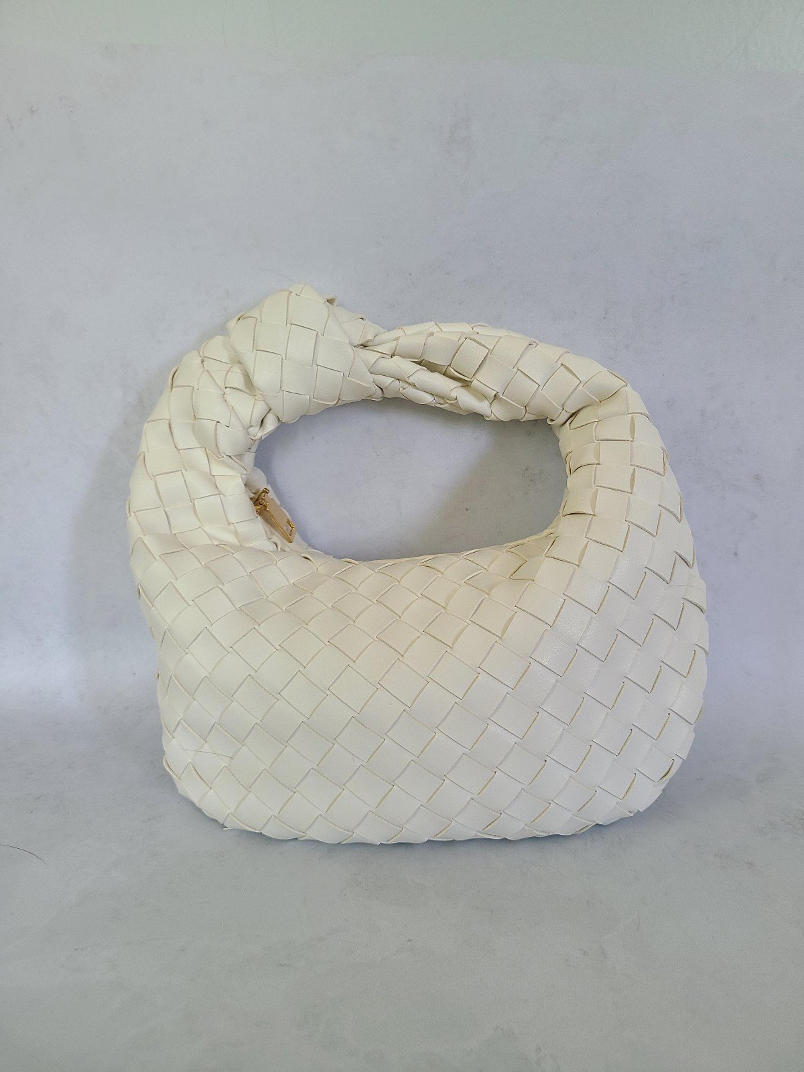 White Woven Mini Handbag