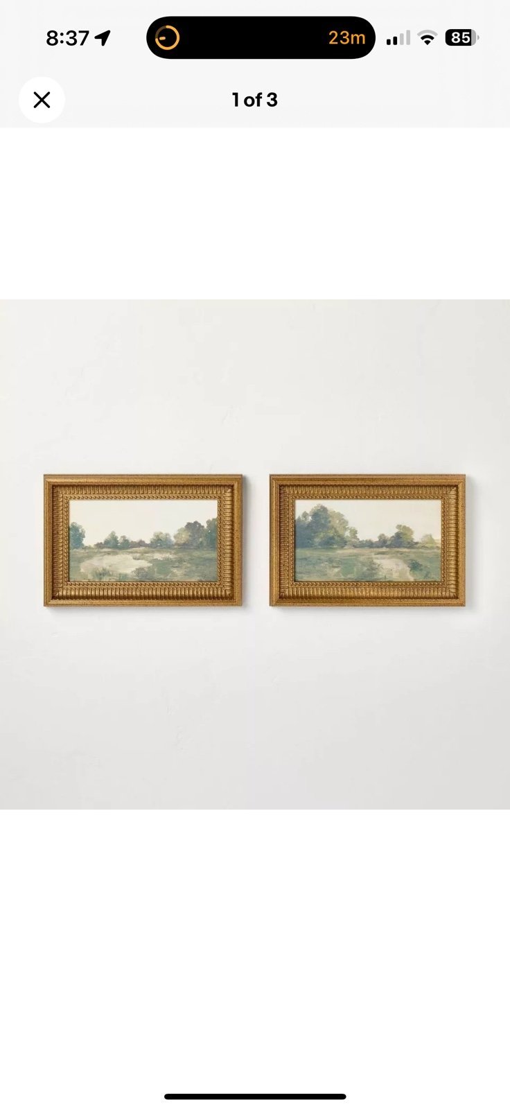 8"x12" Green Landscapes Framed Wall Art 2pc Set (No Glass) - Hearth & hand