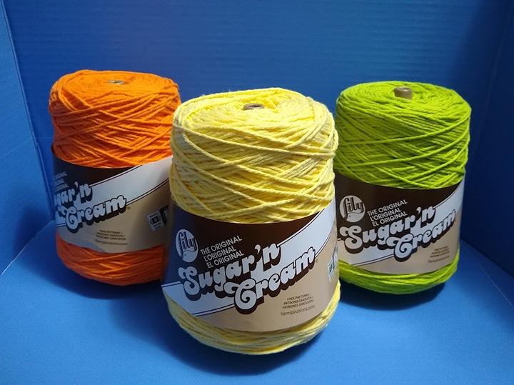 Three Cones of Lily Sugar'n Cream Cotton Yarn