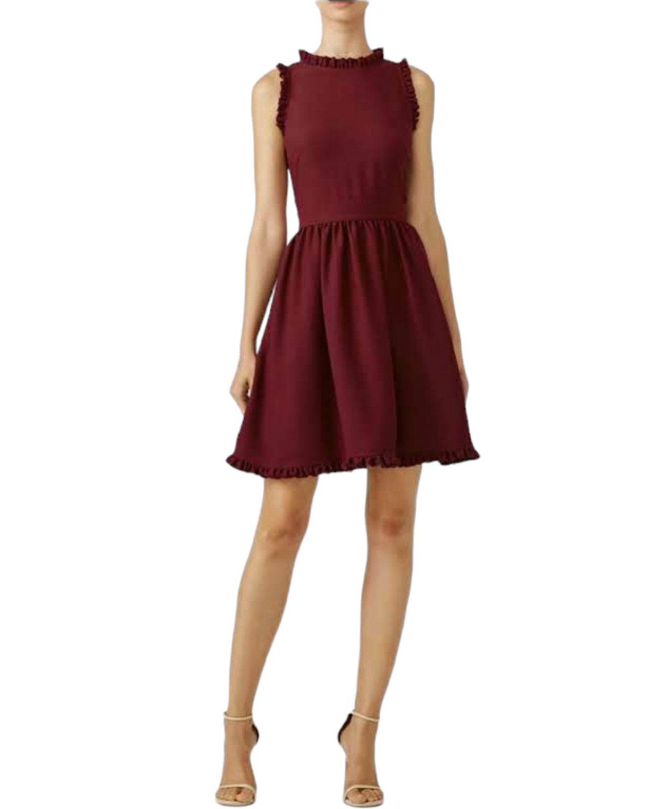 Kate Spade New York Womens Fit & Flare Dress Purple Keyhole Crew Ruffle 10 New