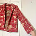 Vintage Multiples Tapestry Animals Elephants Safari Africa Open Front Jacket