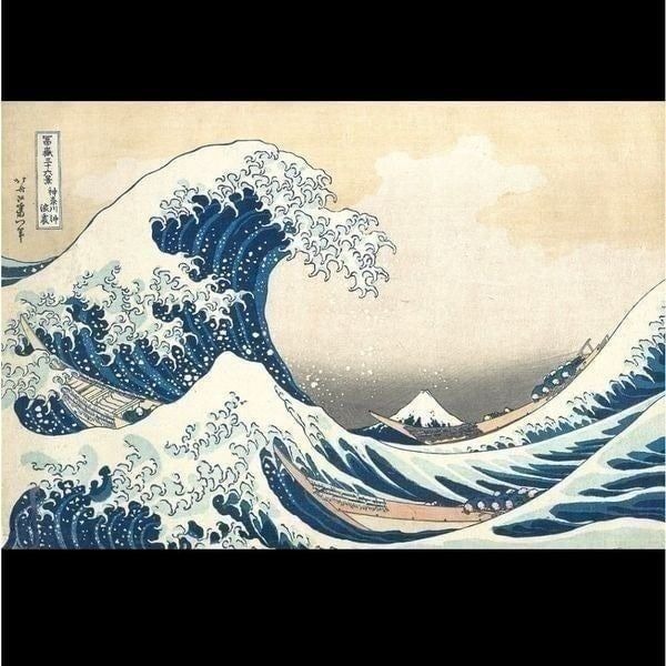 Great Wave off Kanagawa Embroidered Snapback Hat: Art, Japanese, Ocean Picture,