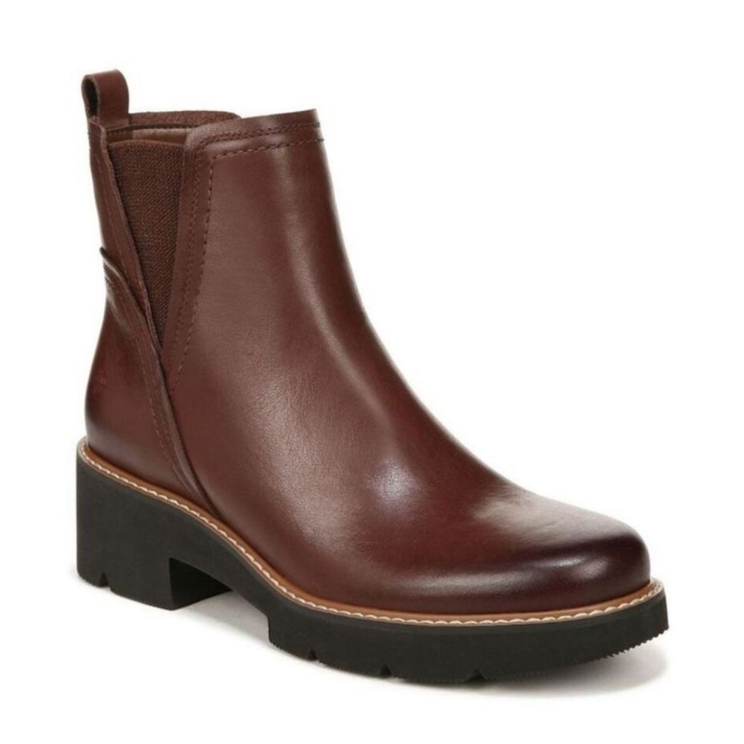 New Naturalizer Womens Darry Bootie Brown Leather Water Repellent Booties Size 7