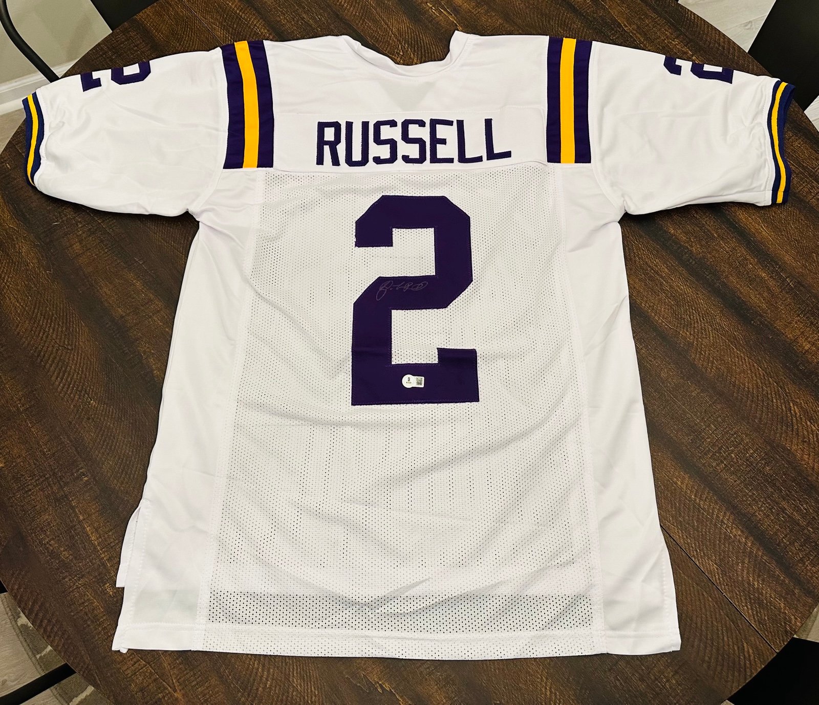 Jamarcus Russell # 2, LSU Custom Autographed Jersey-XL, Beckett COA # 1 Pick