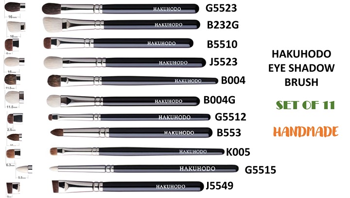Set of 11 HAKUHODO Eyeshadow brushes