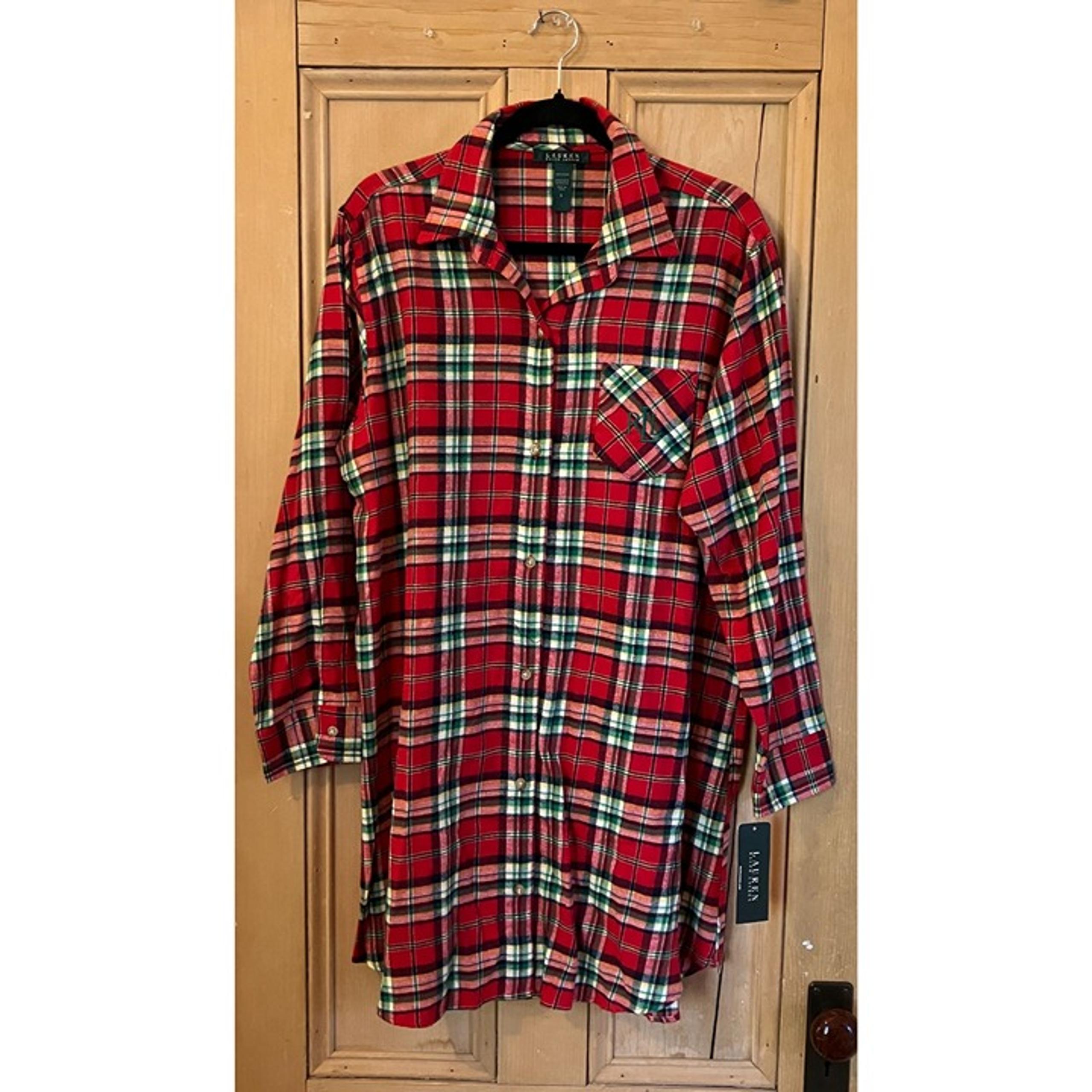 Womens Christmas Young Royals Nightgown Sz. Large Red XM NWT - Lauren Ralph Lauren