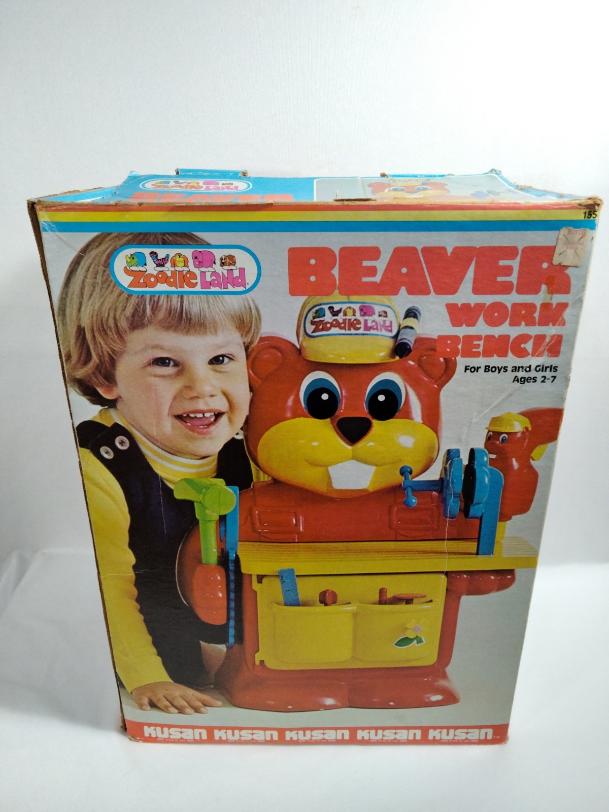 Zoodle Land Beaver Work Bench Kusan Toys W/ Box & Accessories Vintage.