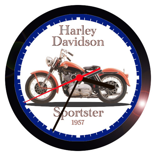 1957 HARLEY SPORSTER MOTORCYCLE WALL CLOCK