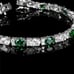 14K White Gold Womens 2ct Green Emerald Gemstone Diamond Tennis Bracelet 7.5