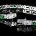 14K White Gold Womens 2ct Green Emerald Gemstone Diamond Tennis Bracelet 7.5