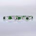 14K White Gold Womens 2ct Green Emerald Gemstone Diamond Tennis Bracelet 7.5