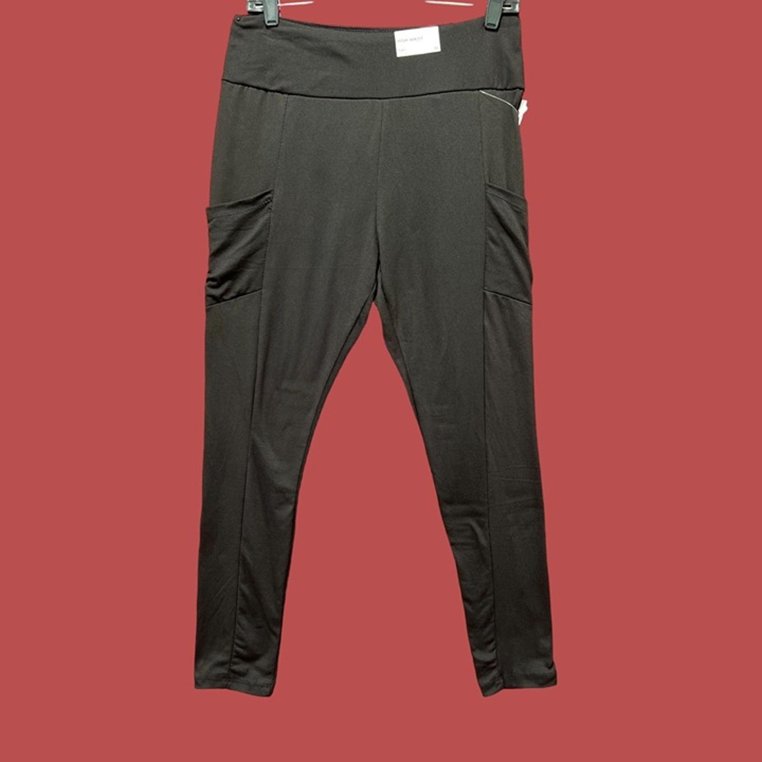 Rue + - Women's High Waist Cell Phone Pocket Leggings - Black - 1X