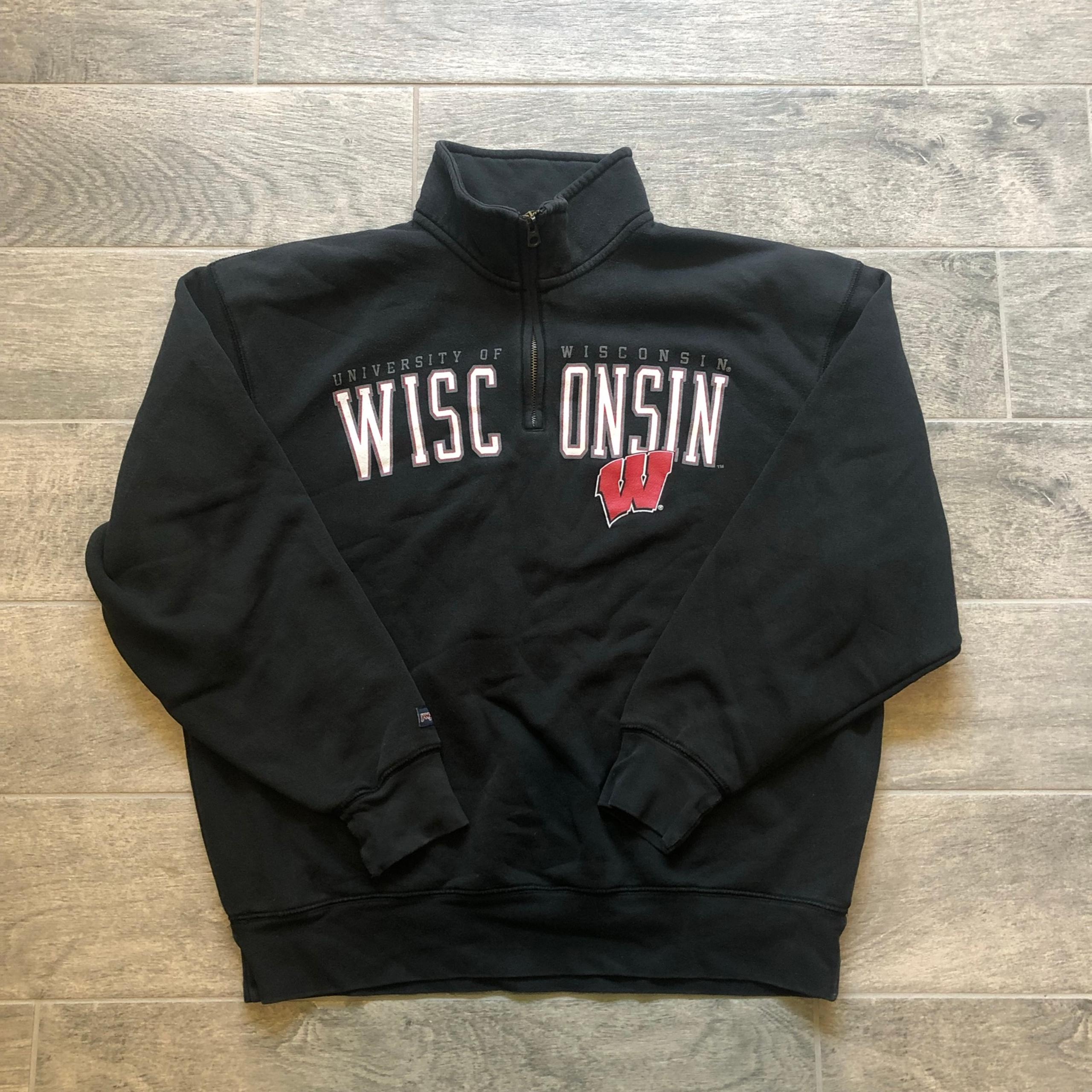 Vintage Jansport Wisconsin Badgers Sweatshirt Pullover Sweater Mens Size L