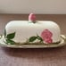Butter Dish vintage Franciscan Desert Rose stick plate & lid rose finial