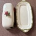 Butter Dish vintage Franciscan Desert Rose stick plate & lid rose finial