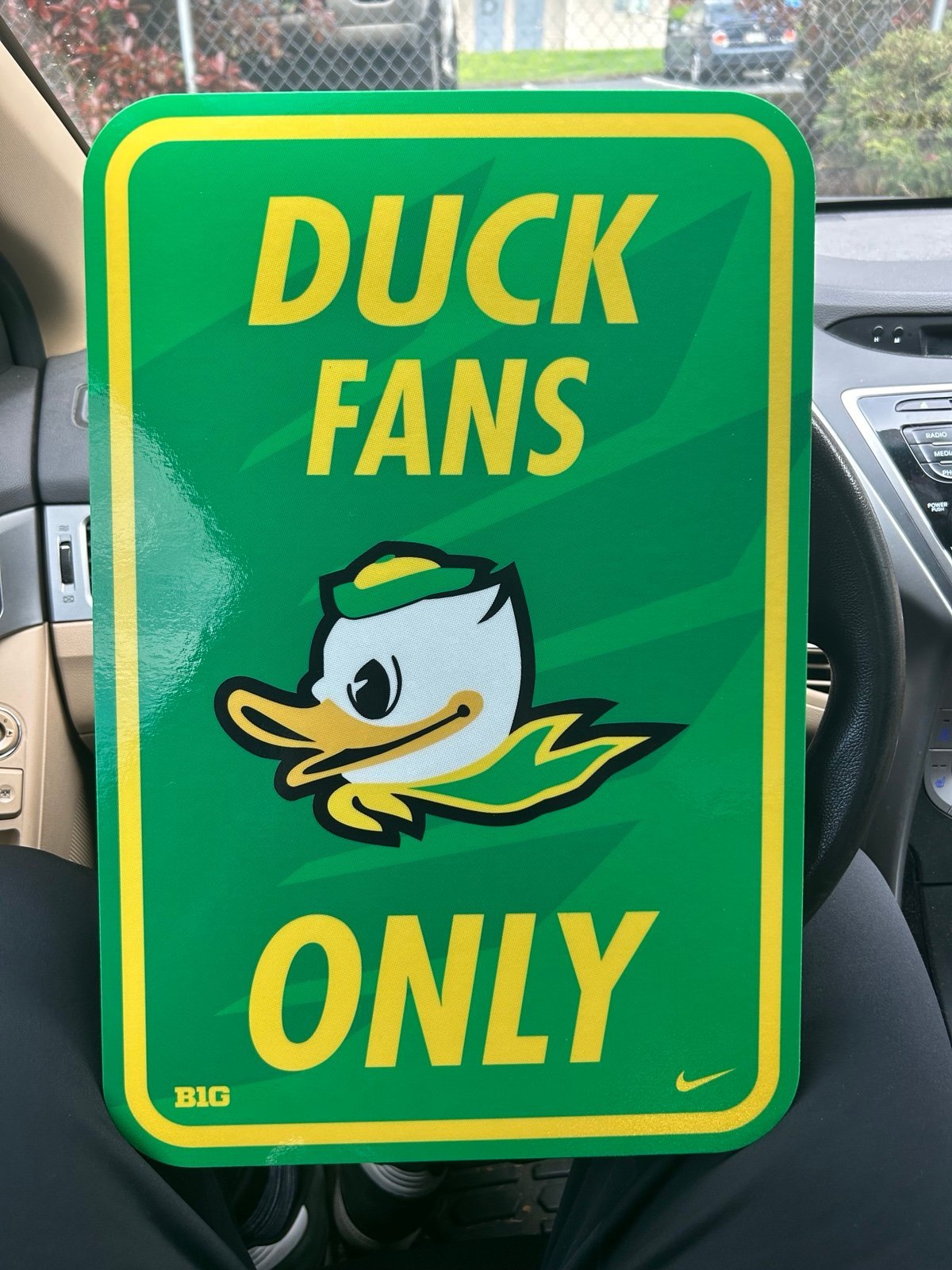 Custom Oregon Ducks Puddles Fan Cave 12” x 18” Reflective Aluminum Sign