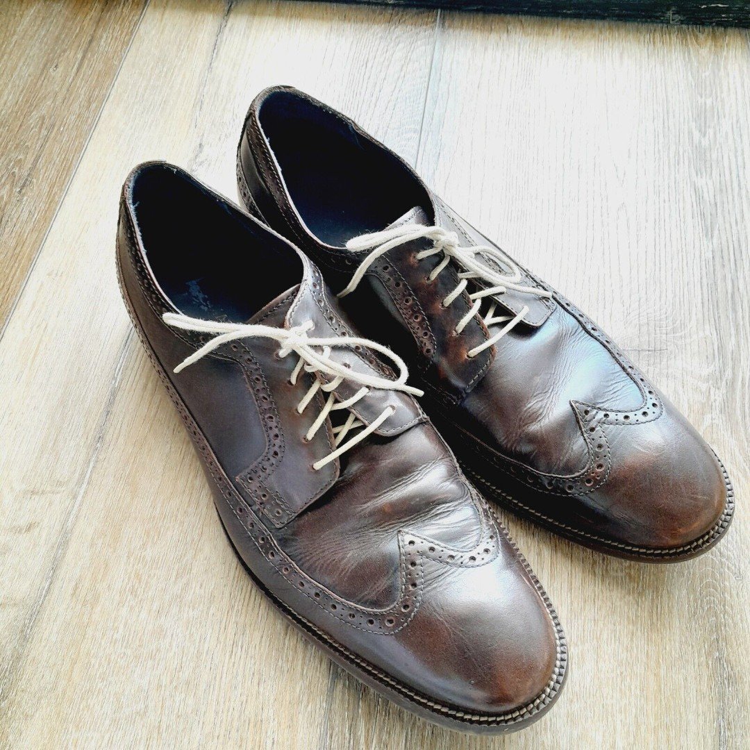 Cole Haan Williams Wingtip Oxford Shoes Dark Brown Leather Size 12 M