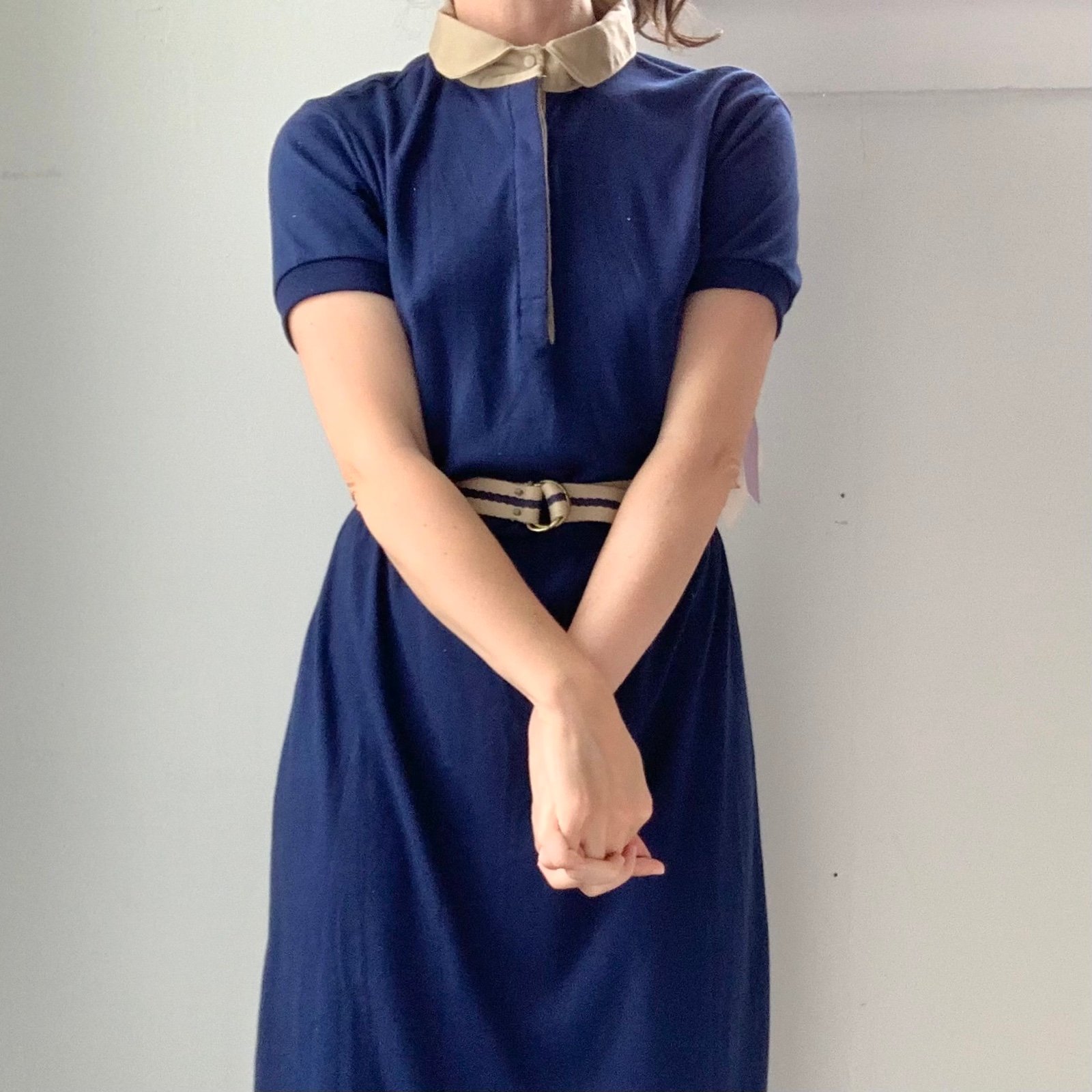 vtg 70s deadstock dress, preppy polo vintage, nwt