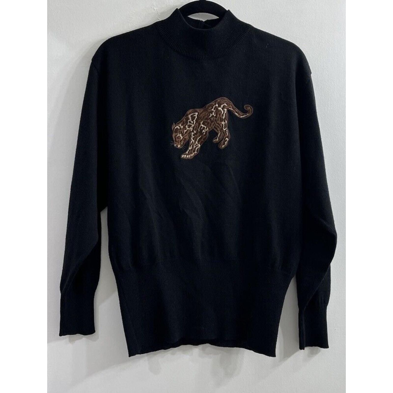 Vintage 80s Mondi Retro Boho Dark Academia Preppy Animal Wool Blend Sweater M