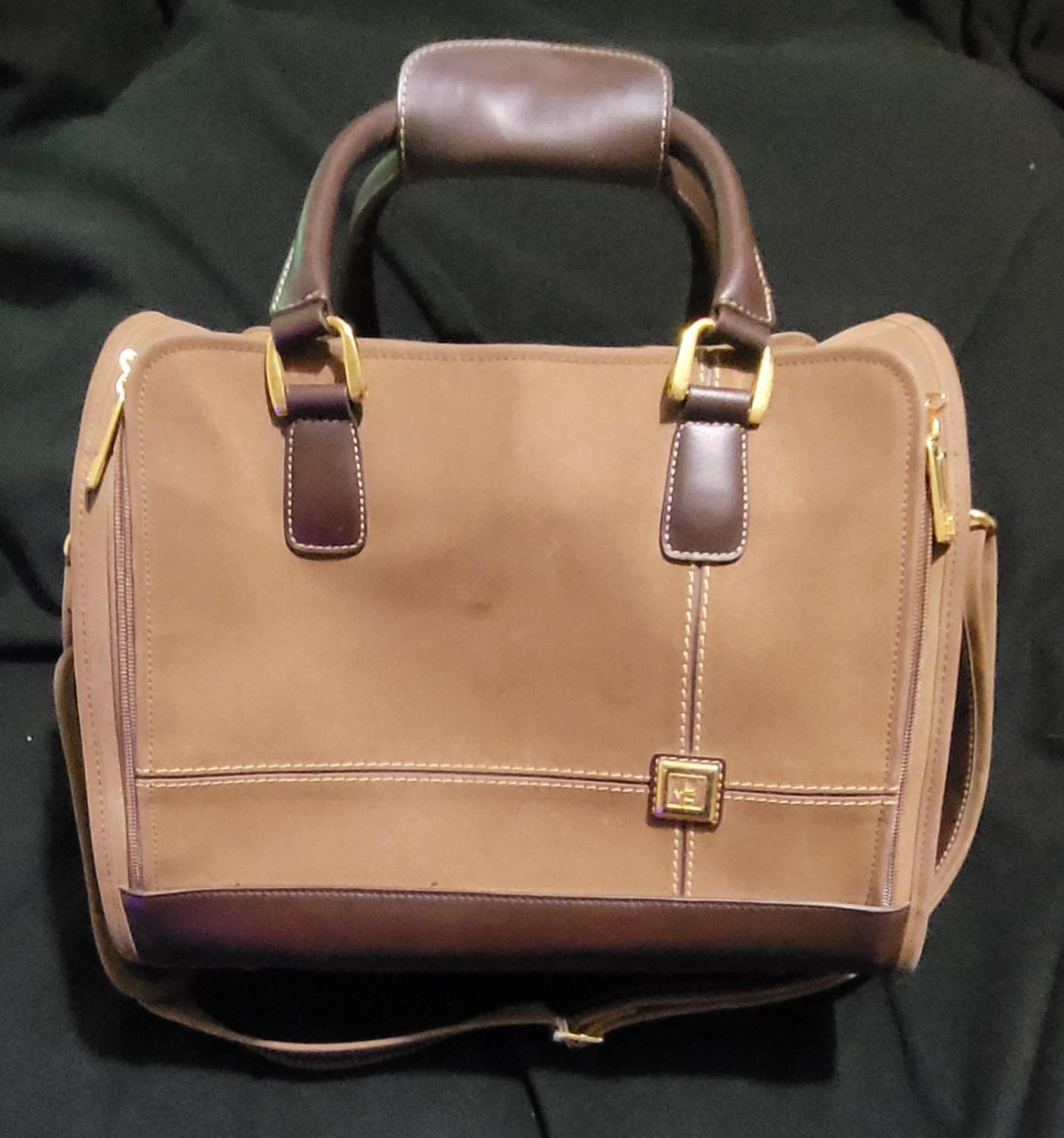 Vintage Diane Von Furstenberg Unisex Travel Weekend Suede/Leather Bag