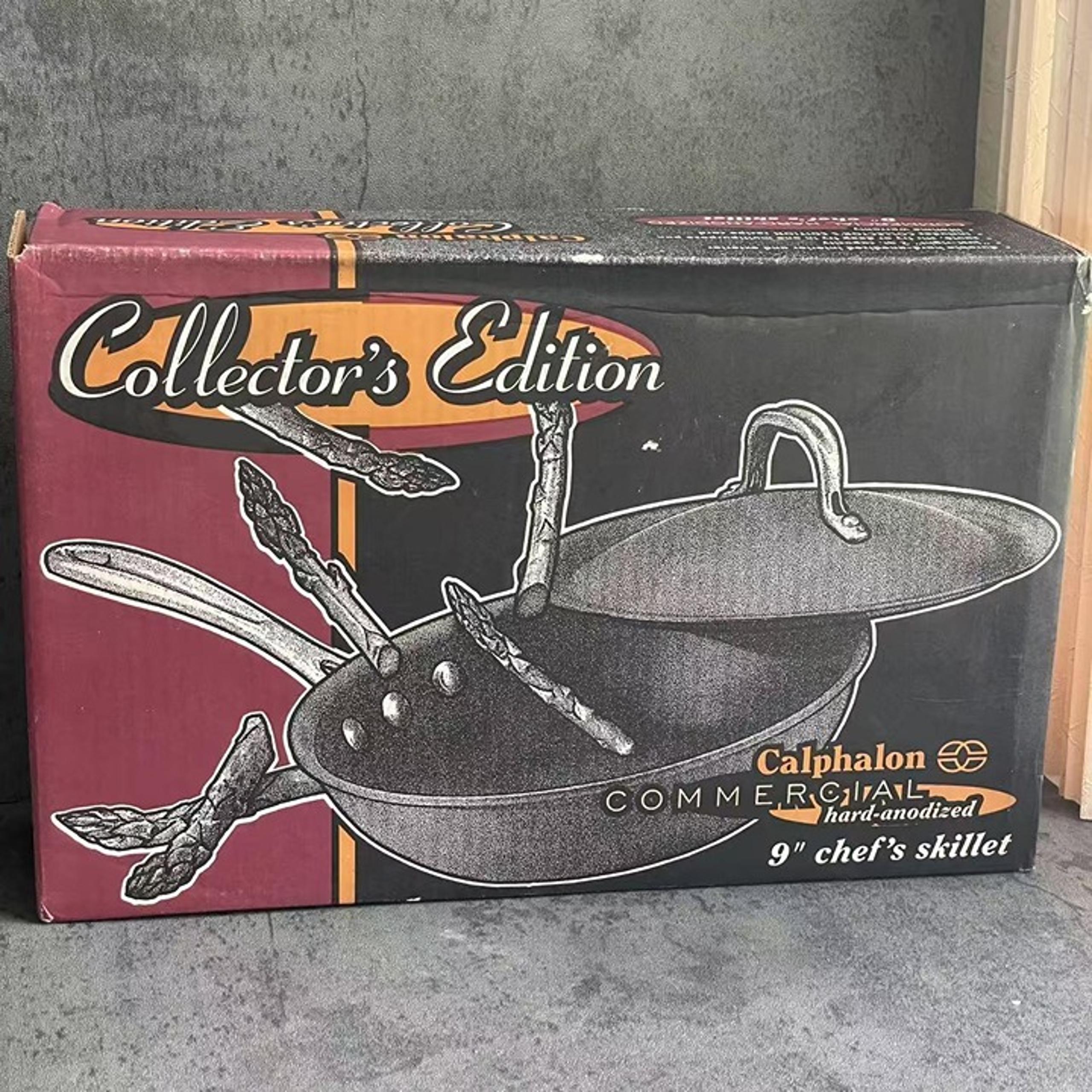 Vintage Calphalon Hard‑Anodized 9″ Chef’s Skillet w/Lid 2-Qt USA Made New in Box