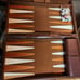 Vintage Backgammon Set by Milton Bradley Faux Leather Case.