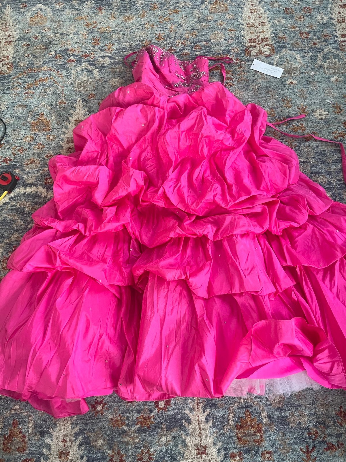 Pink sequins princess prom dress size 8
