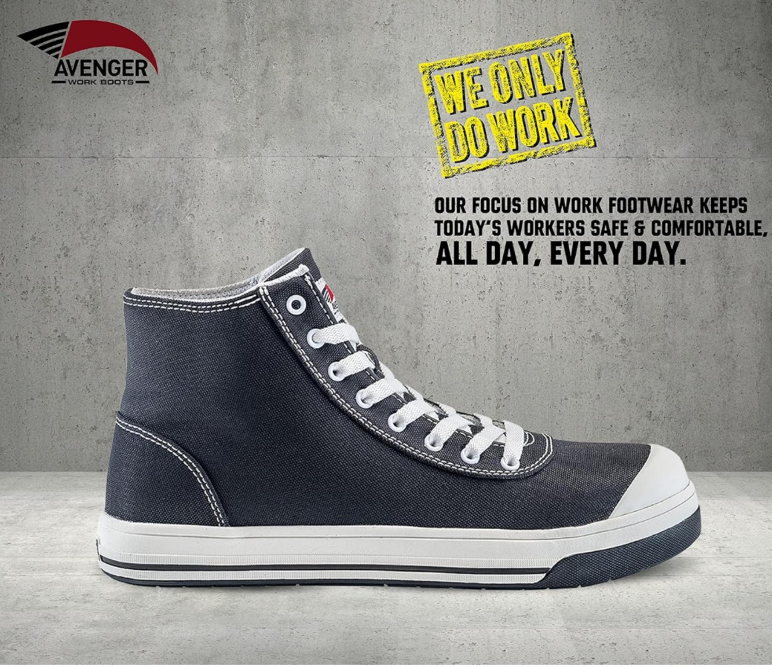 NWT Avenger Composite Toe Wedge Sole Metal Free Hi-Top Work Shoe men's size 13