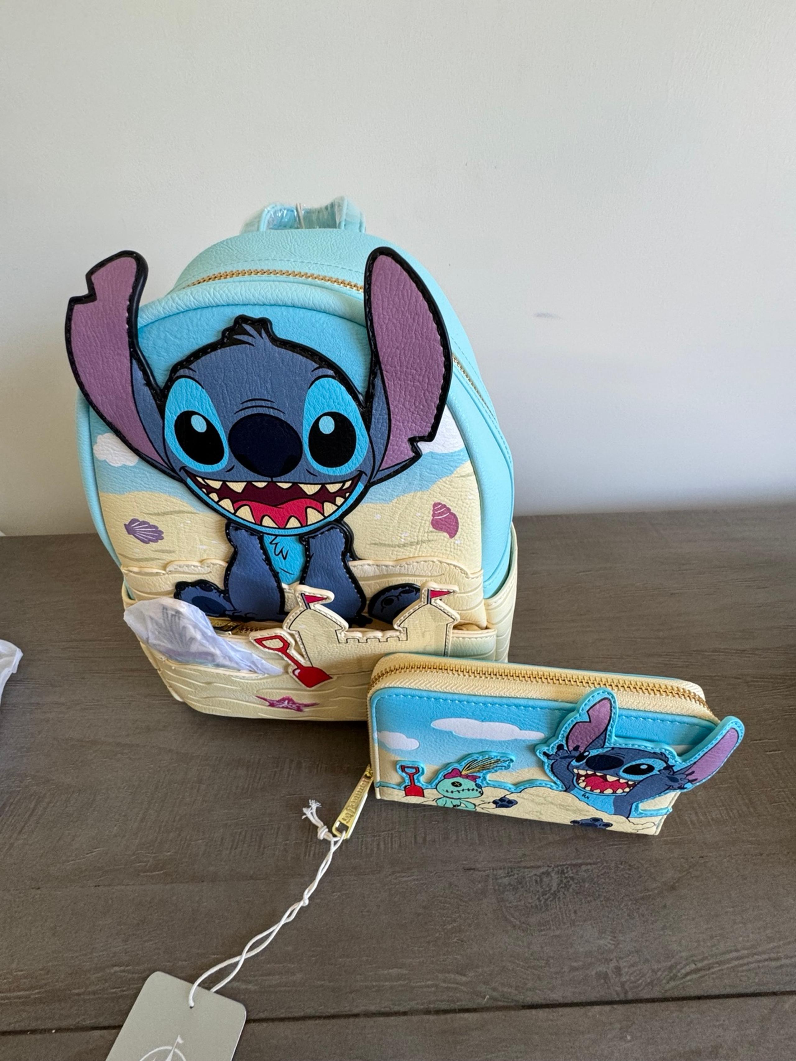 DP Loungefly Stitch & Scrump Beach Day Sand Castle Backpack & wallet SET NWT!!!