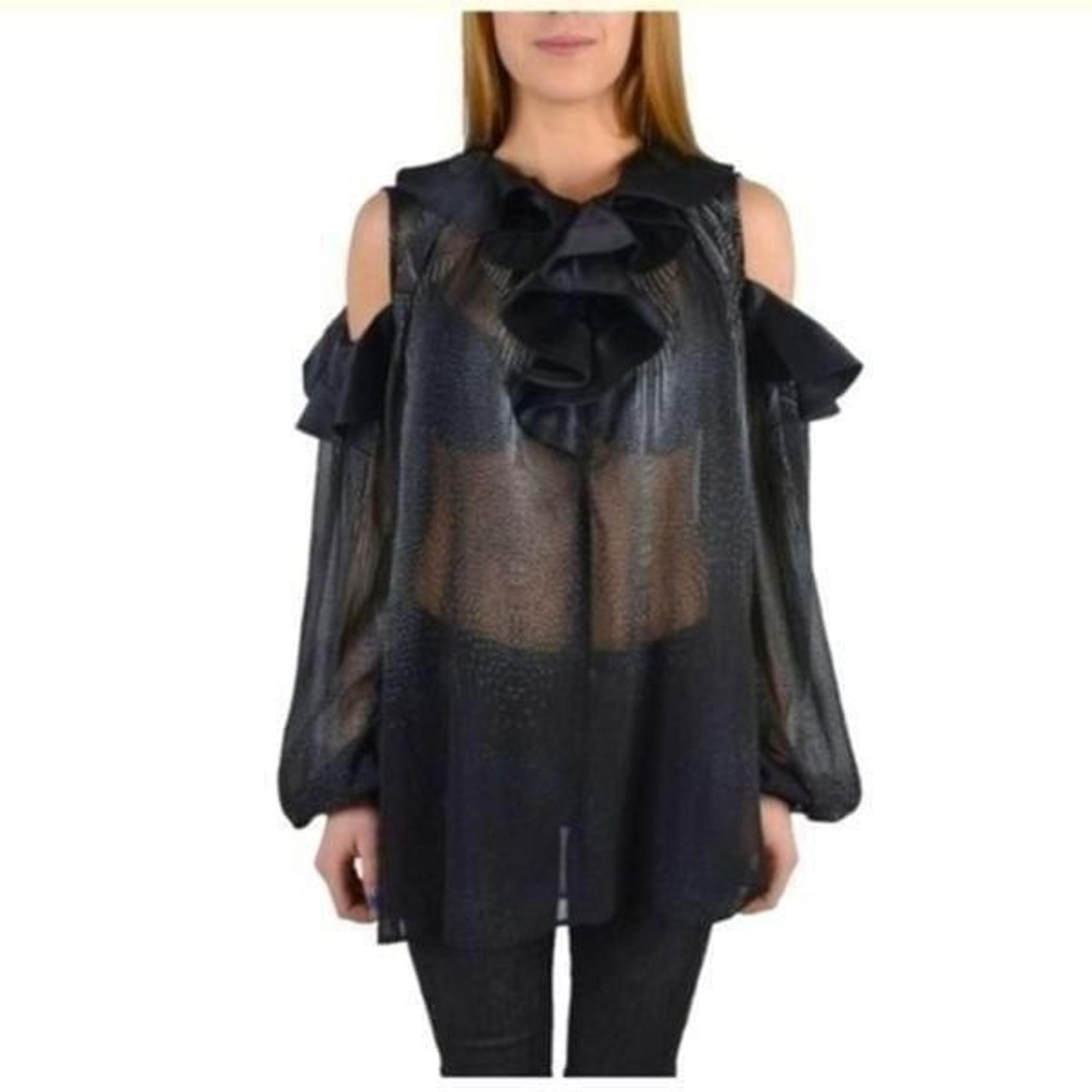 Just Cavalli Multi-Color See Through Off-Shoulder Blouse US S IT 40