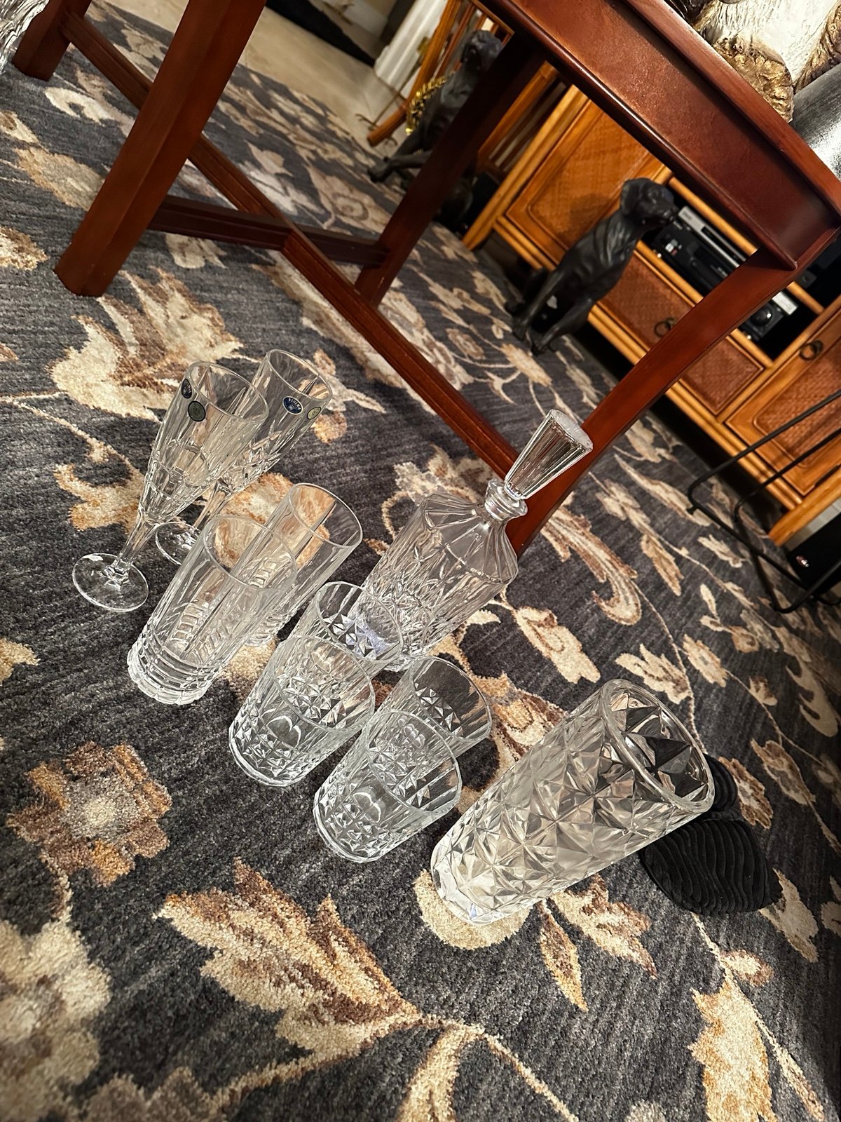10 piece crystal glass set