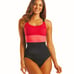 Nike Swim Women's Poly Core Chest Support Racerback One Piece Melon/black Size L