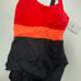 Nike Swim Women's Poly Core Chest Support Racerback One Piece Melon/black Size L